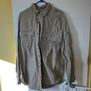 Men's Light Beige Utility Bush Shirt